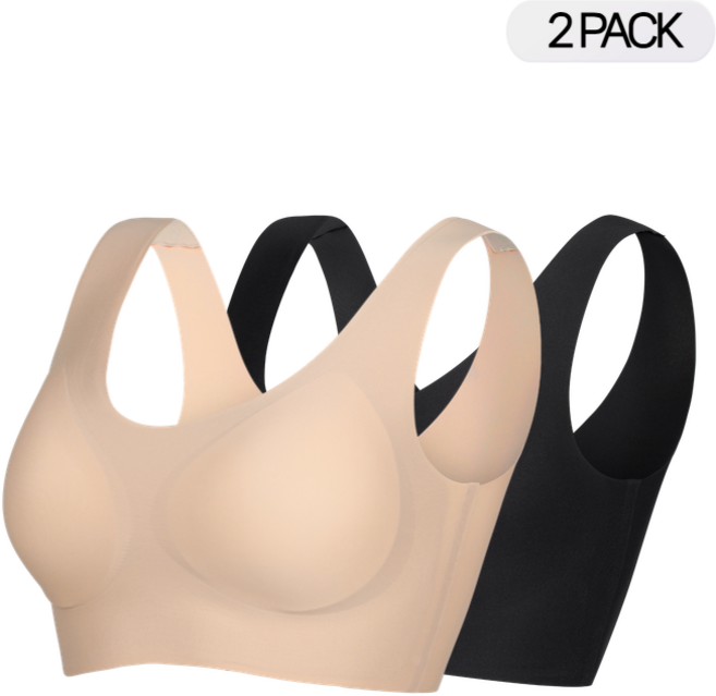 패드 일체형 노와이어 심리스 베이직 브라 2매입