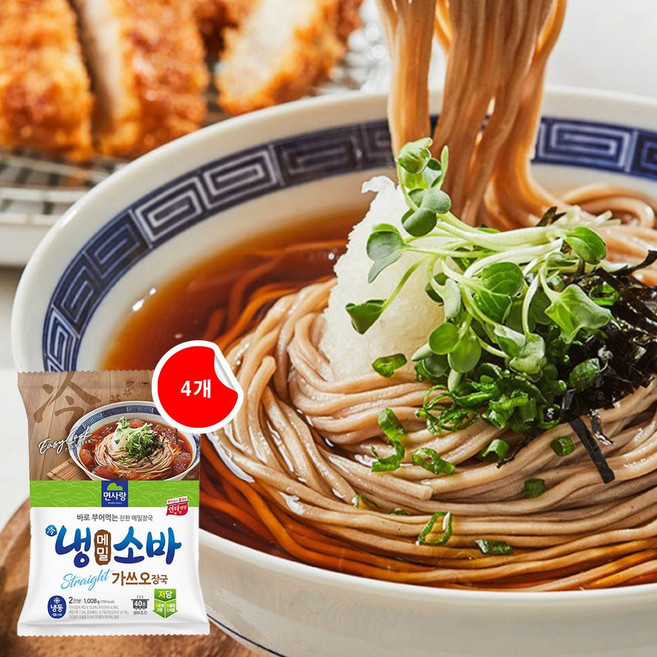 [면사랑] 냉메밀소바 1008g 4개, 1.008kg