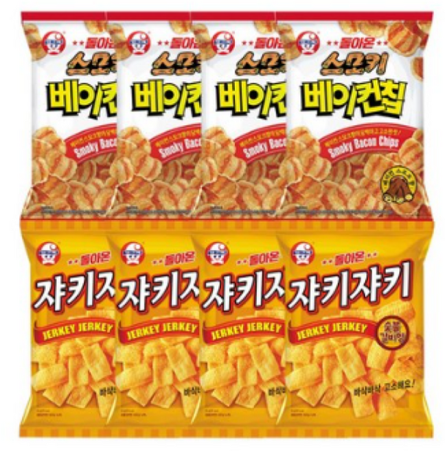 빙그레 스모키 베이컨칩 70g 4개 + 쟈키쟈키 70g 4개, 1개