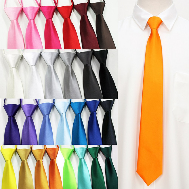 레어코드 컬러풀 기본 대폭 8cm 무지 자동넥타이