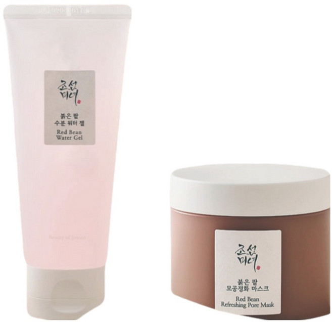 조선미녀 붉은 팥 모공 수분 케어 세트 – 수분 워터젤 + 모공 정화 마스크