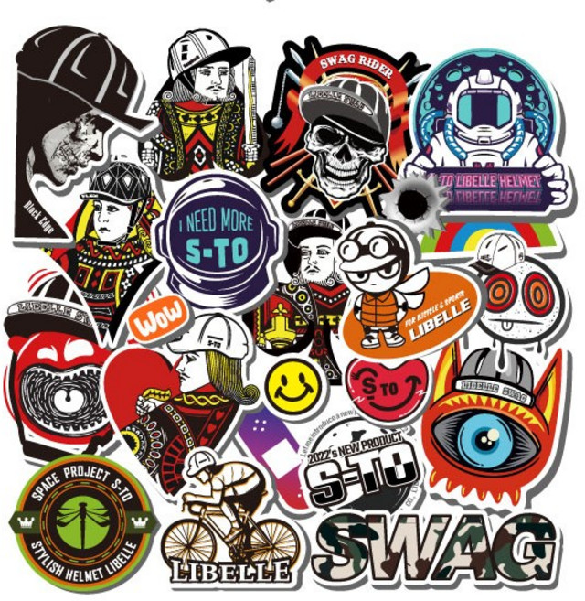 리벨르 데칼스티커 자전거 오토바이 헬멧 킥보드 노트북 휴대폰 스티커, 데코스티커, 1세트