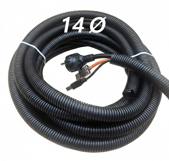 이음케이블 국산 CD관 콜게이트튜브 가름형 반려동물보호튜브 강아지 고양이전선 전선보호튜브 케이블정리 전기선 배선 자동차배선 절연주름관 (전기절연테이프 사은품), 14파이, 10개, 블랙(5미터)