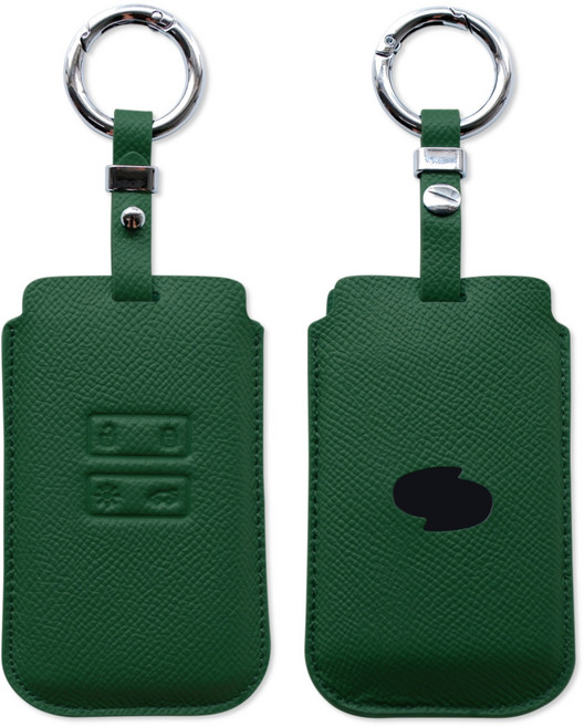 트니르 르노삼성 호환 아르카나 QM6 SM6 XM3 차 키케이스 천연 소가죽 가죽 키링 키홀더 차량용품, 르노A타입(태풍), 그린