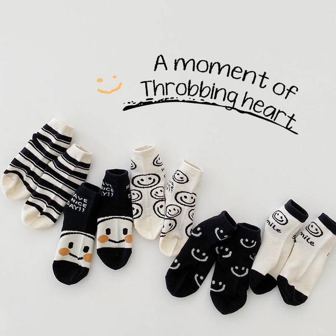 봄스마일 메쉬양말 5족세트 (1-10세) 여름삭스 유아동 캐릭터 키즈양말 초등 어린이양말 99마켓