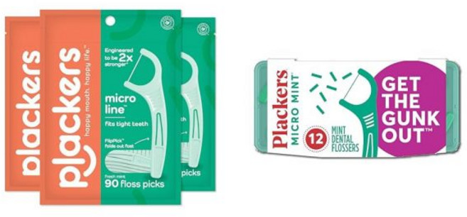 플랙커스Micro Mint Dental Floss Picks 3개 Micro Travel Case 12 정, 플랙커스Micro Mint Dental Floss Pi