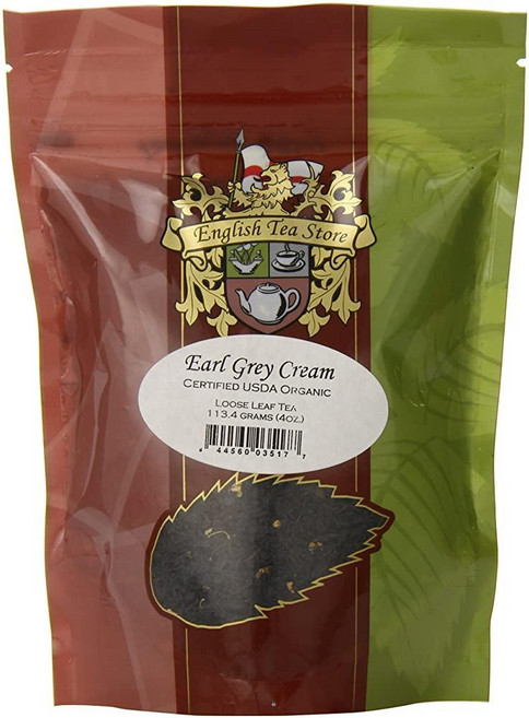 English Tea Store 루즈 리프 루이보스 허브 티 118.3ml(4온스), 유기농 얼 그레이 크림 티 파우치, 4 Ounce (Pack of 1), 1개, 1개