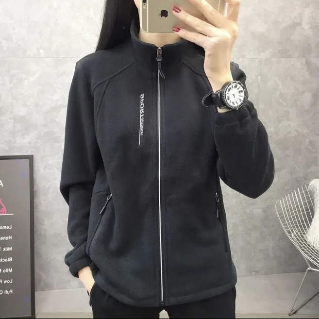 ROYALBELLE 여성 플리스 보온 후리스 집업 캐주얼 아웃도어 따뜻한 운동 레저 재킷 B0091024