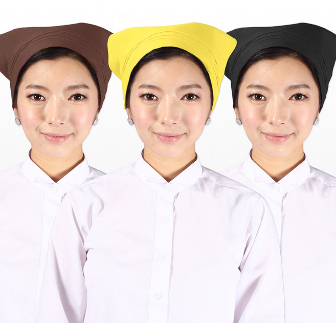 위생두건 위생모 머리스카프 삼각 찍찍이형 급식실 식당 주방 조리실 음식점 서빙모자 김장 단체 행사 대량구매 당일배송, AGAC16노랑, 1개