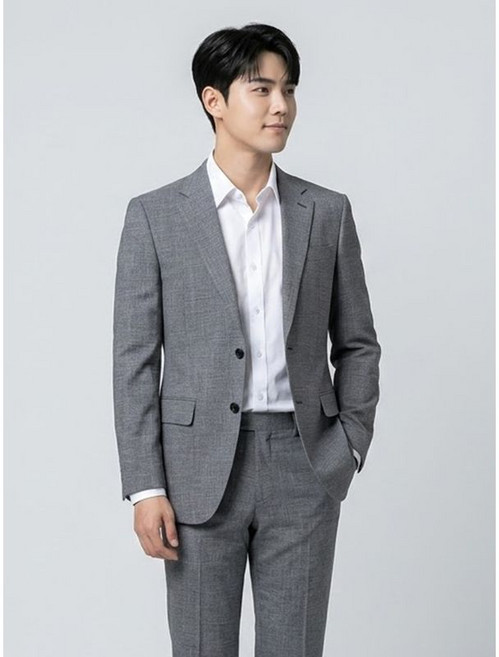 BY파크랜드 그레이 혼방 스트레치 수트-A6SS2310421A A6PS2310387A