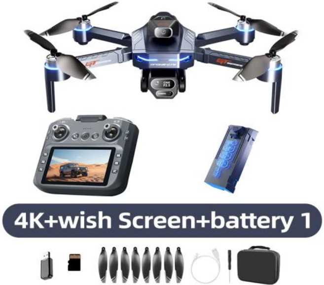 샤오미 GT8 드론 8K 전문가용 듀얼 카메라 GPS FPV 브러시리스 모터 옵티컬 플로우 호버링 접이식 쿼드콥터 4K RC 드론 장난감, 2)Blue-4k-Battery1