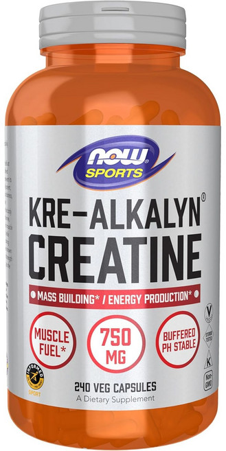 NOW Foods Kre-Alkalyn 緩衝型肌酸膠囊, 1個, 240錠