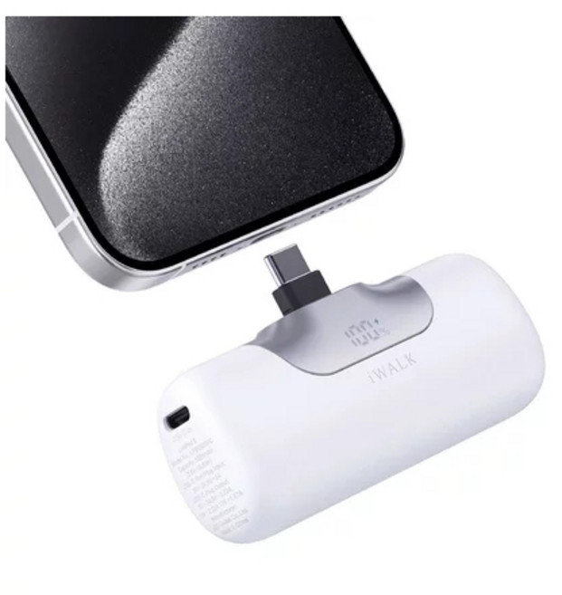 iWALK 第六代口袋行動電源 5500mAh 快充20W iPhone 15, 羽白, 羽白