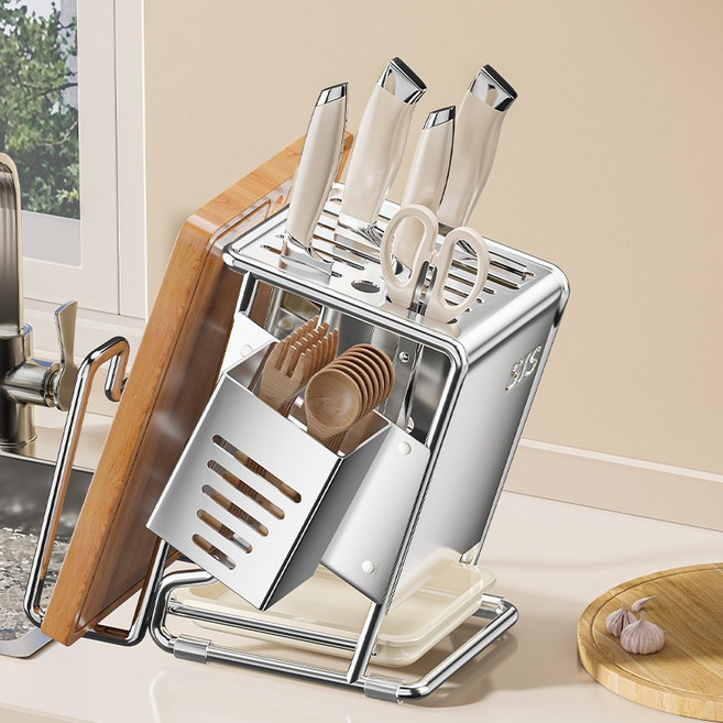 Frokom 한연솔 주방 다용도 304 스텐 칼보관함 스테인리스 탄소강 칼꽂이, 1개