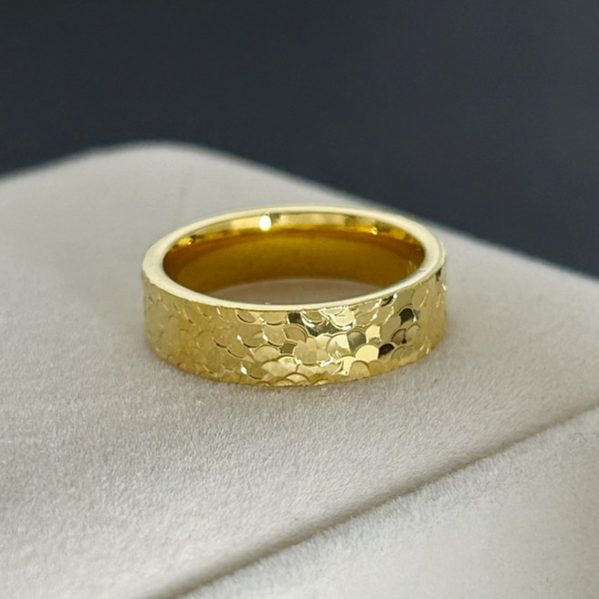 여성용 옐로우 골드 도금 반지 6mm 스파클링 아이스 링 사이즈 6-10 웨딩 밴드 생일 선물 변색 방지 주얼리, [03] 10