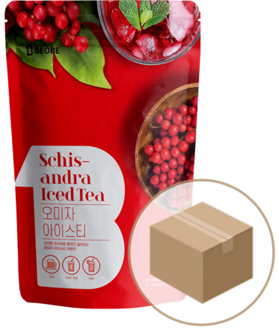 베오베 오미자 아이스티 파우더 1kg 2개세트, 2개, 1L