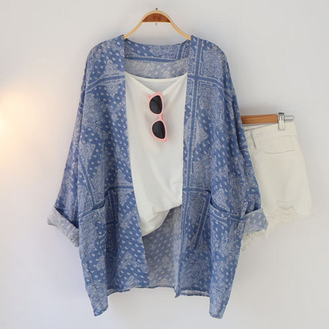 스카이코코 여성 긴팔 가디건 자외선차단 여름까지 페이즐 로브