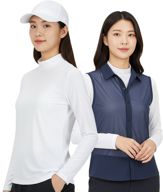아소트 여성 쿨링 반목티 기능성 긴팔 스포츠 골프웨어 등산 작업복 이너 티셔츠