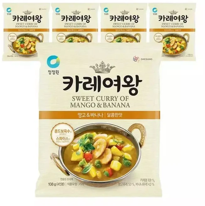 청정원 카레여왕 망고바나나분말 108g 5개, 1개