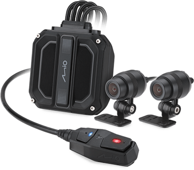 機車雙鏡頭行車記錄器, 附64G, Mio M802WD機車前後鏡頭車記錄器 (九成九新)