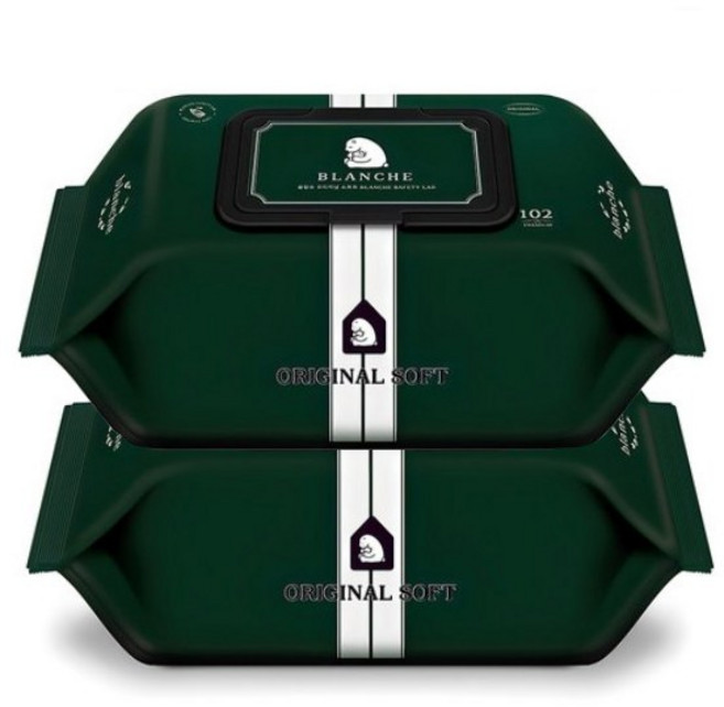 블랑슈 오리지널 소프트 유아물티슈 캡형, 55g, 102개입, 2개