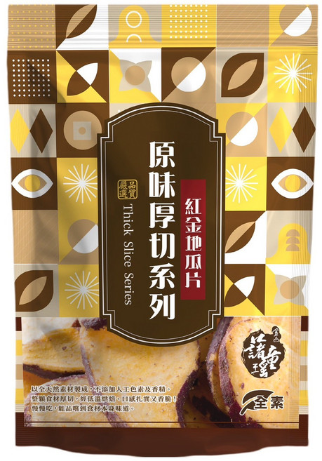 金山藷童瑤 原味厚切系列 紅金地瓜片, 180g, 1包