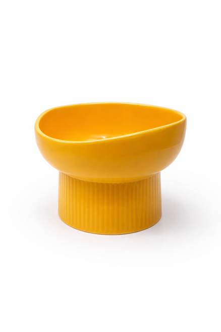 오멍 반려동물 파스텔 세라믹 식기 밥그릇 물그릇, 오렌지, 1개