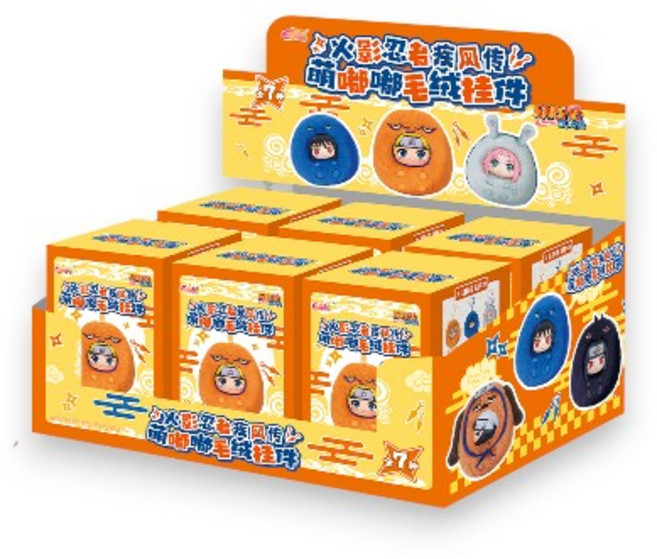 火影忍者疾風傳 萌嘟嘟毛絨掛件盲盒 火影忍者周邊 鳴人 佐助 卡卡西, 1個, -一中盒(請下標6次)