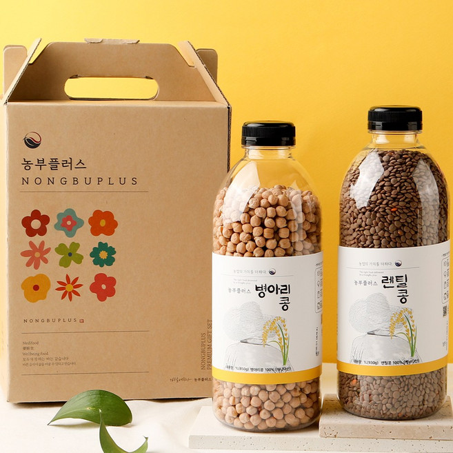 농부플러스 렌틸콩 병아리콩 2병선물세트