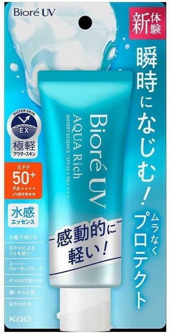 비오레 UV 아쿠아리치 워터리 에센스 선크림 일본 수입 자외선차단제 데일리 썬크림, 3개, 70g