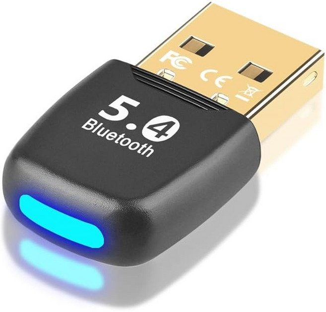 Bluetooth 어댑터 범용 USB 수신기 PC용 Bluetooth 어댑터 Bluetooth 5.4 Dongle 수신기 플러그 앤 플레이 EDR 및 BLE Window, BT541, 1개