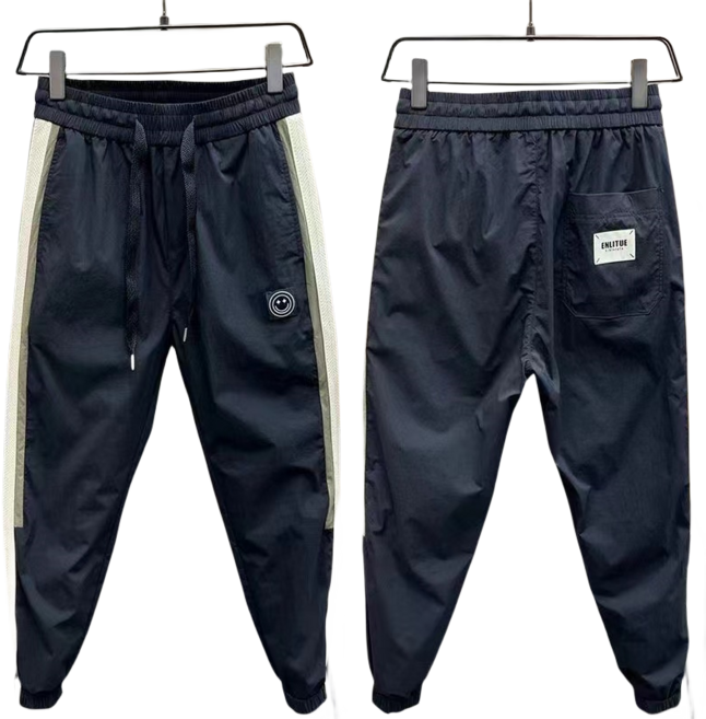 십전십미 봄여름 남자 스트라이프 슬림 조거 트레이닝 바지