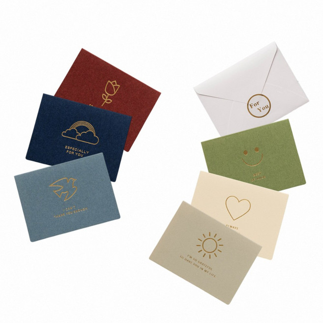 WEPAY 燙金卡片, 雲朵－【獨立包裝+附信封+隨機圖案貼紙】