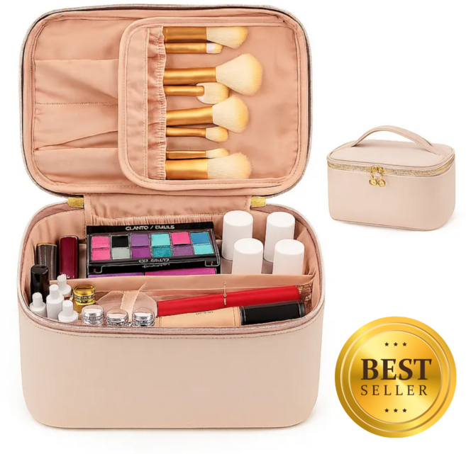 오썸머 립쿠션따로 깨짐방지 메이크업 파우치, 1개, 아이보리