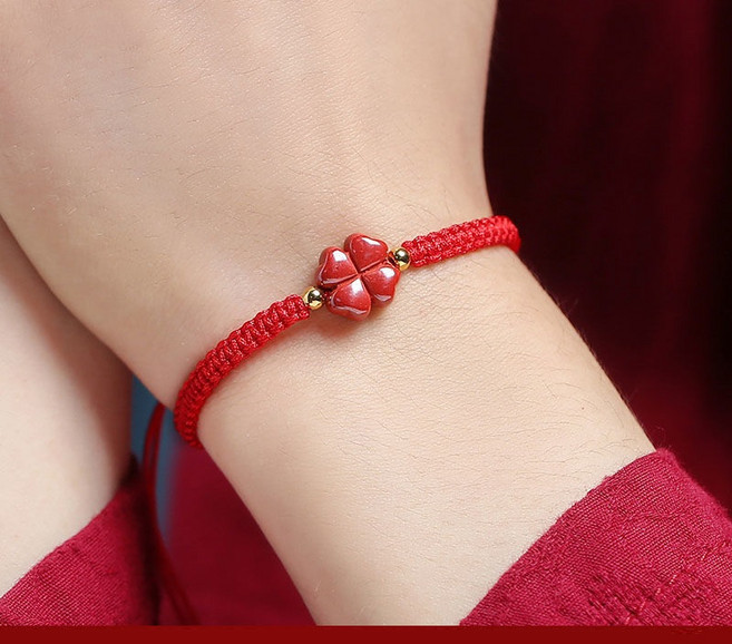 여성경면주사팔찌 네잎클로버팔찌 제왕사팔찌 예쁜소원팔찌GSL107