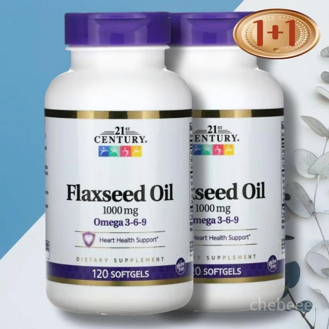 21센츄리 아마씨 오일 1000mg 120정 2병 리놀렌산 오메가 3 6 9 - 쿠팡