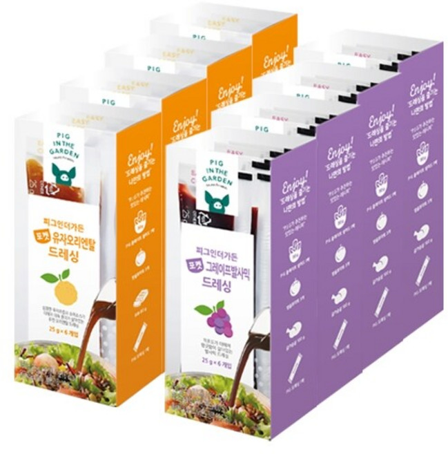 피그인더가든 포션드레싱(유자오리엔탈/그레이프발사믹) 4입, 1개, 150g