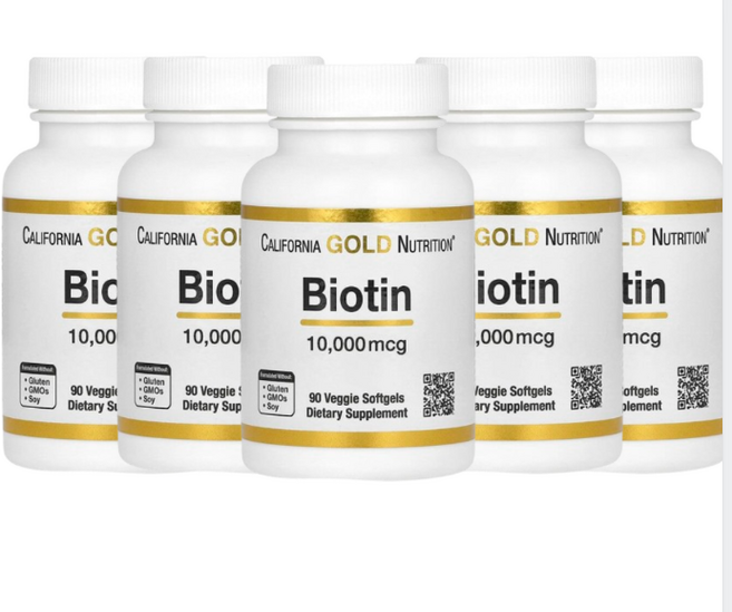 3+2 캘리포니아 골드 뉴트리션 비오틴 10000mcg 90정, 5개