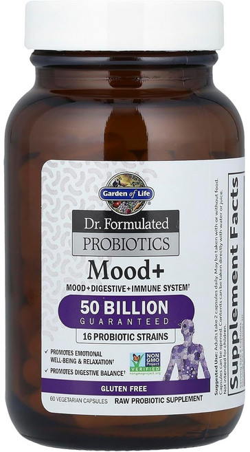 가든오브라이프 닥터포뮬레이트 프로바이오틱 유산균 무드+ 50 빌리언 베지테리안 캡슐, 60개입, 1개, 60정