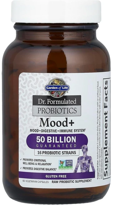가든오브라이프 닥터포뮬레이트 프로바이오틱 유산균 무드+ 50 빌리언 베지테리안 캡슐, 60개입, 1개, 60정 - 쿠팡