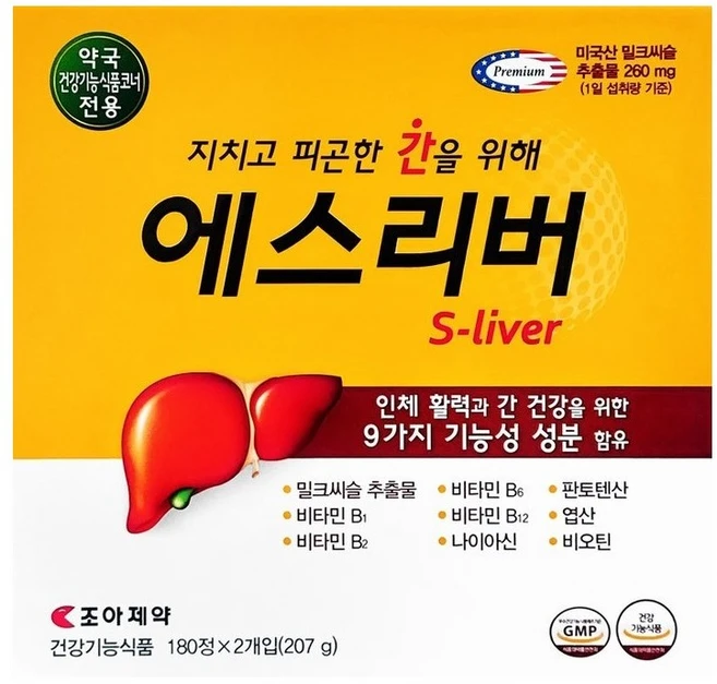 조아제약 조아 에스리버, 1박스, 360정 - 쿠팡