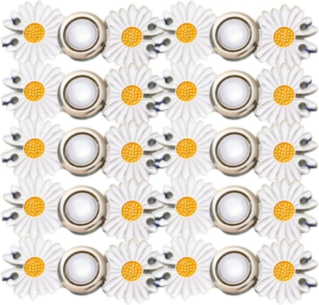 사각마켓 여자 바지 허리 줄이기 셀프수선 원터치 데이지 클립형 단추, 10개, 실버데이지