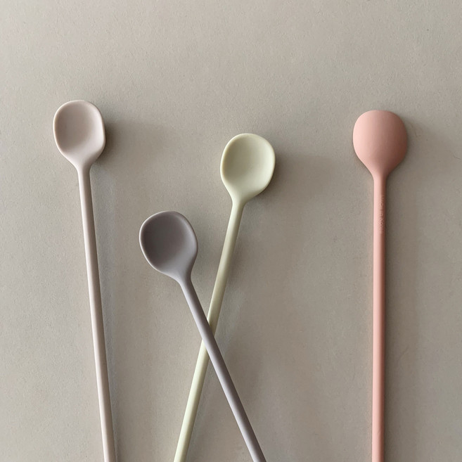 리브야 국내생산 실리콘 머들러 티스푼 세트, 4종, 1세트