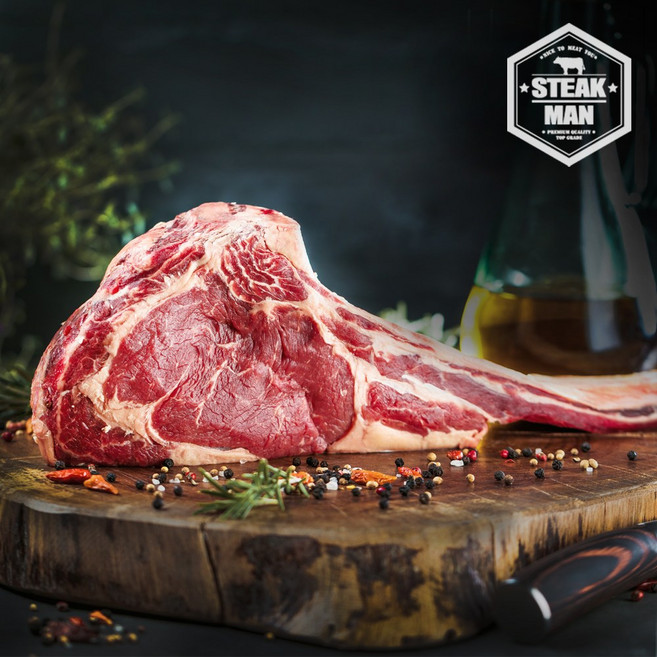 토마호크 스테이크 1kg 내외 4cm 두께 홈파티 캠핑고기 바베큐 시즈닝3종 무료증정, 1개