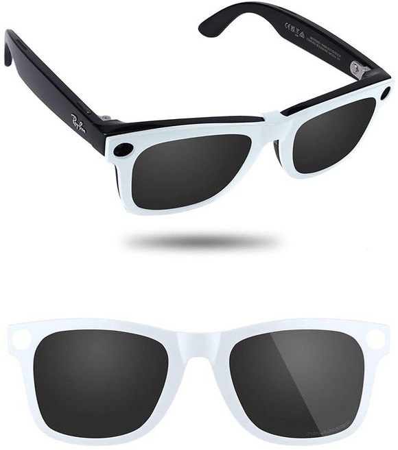 Fiskr Polarized Clip-On Sunglasses for Ray-Ban Meta Wayfarer RW4012 (Gen 2) 50mm Discoloration Cl
