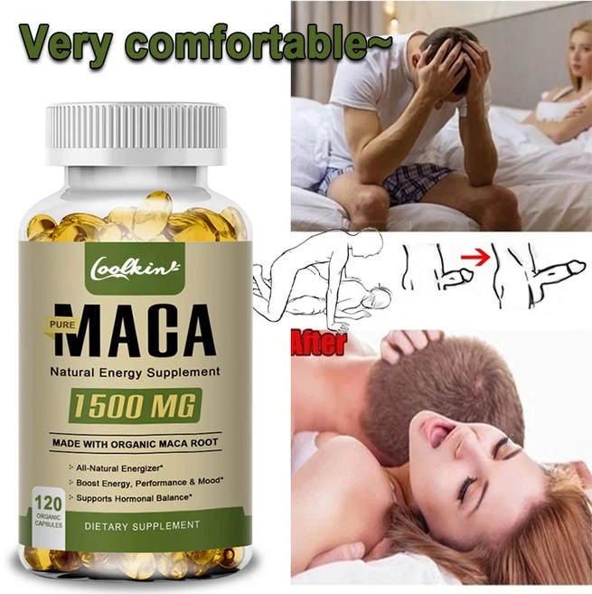 유기농 마카 뿌리 캡슐 1500mg 검은색 빨간색 노란색 페루 마카 뿌리 추출물과 검은 후추로 만들어짐 남성과 여성의 에너지 활동력 및 기분 향상에 도움, 1개, 120정 - 쿠팡