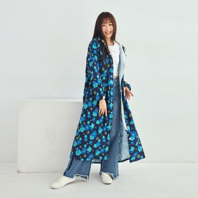 RAINSTORY 連身雨衣 沁藍花海