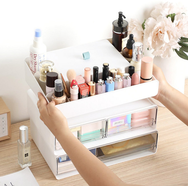 Hj 화장품 보관함 브러쉬 꽂이 정리대 수납함 향수 트레이화장품 정리대 정리함 보관함, 1개