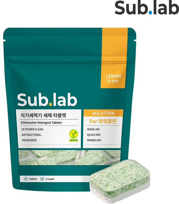 서브랩 식기세척기 세제 타블렛, 1세트