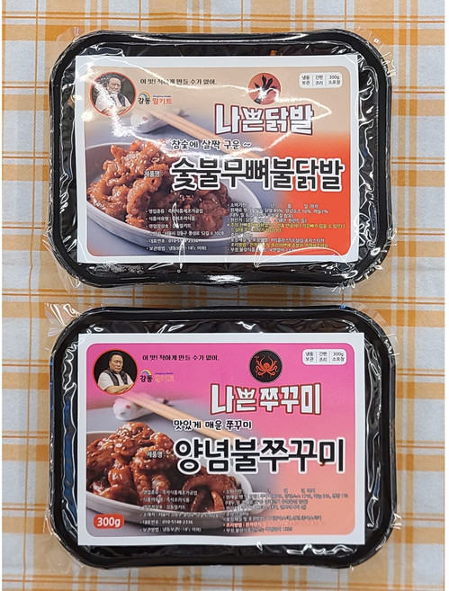 The나쁜곱창-숯불무뼈불닭발 300g+양념불쭈꾸미 300g : 총 600g, 2개, 300g